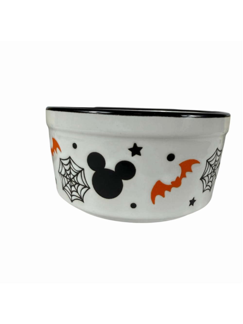 Set of 4 Disney Halloween Mickey Mouse Ceramic Ramekins Oven Safe Spiderwebs - Picture 3 of 8